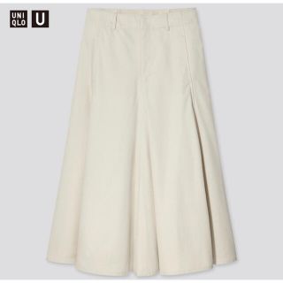 ユニクロ(UNIQLO)のコットンツイルフレアスカート ユニクロU UNIQLO  natural  58(ロングスカート)