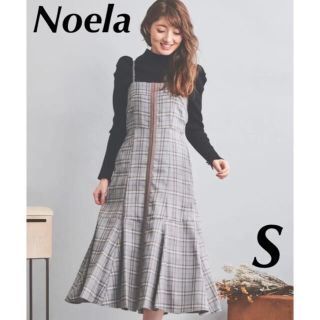 ノエラ(Noela)のNoela ノエラ フレアヘムナローキャミワンピ チェック ワンピース S 新品(ロングワンピース/マキシワンピース)