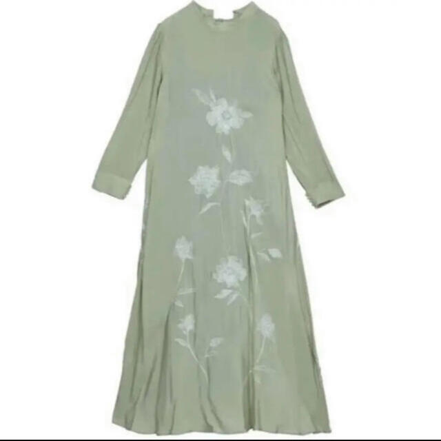 Ameri VINTAGE(アメリヴィンテージ)の2way flower garden dress  セージ レディースのワンピース(ロングワンピース/マキシワンピース)の商品写真