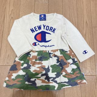 チャンピオン(Champion)のベビー服 長袖 Champion ロンパース 女の子 ワンビース 80(ロンパース)