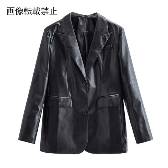 ZARA - 10月新作6528◆black ブラック フェイクレザー PU ジャケット