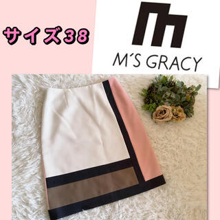 エムズグレイシー(M'S GRACY)の♡エムズグレイシー　配色スカート♡(ひざ丈スカート)