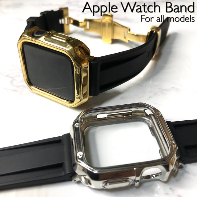 Sブラック2nd★アップルウォッチバンド ラバーベルト Apple Watch