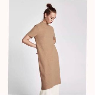 ザラ(ZARA)のZARA ファネルネックロングニットワンピース(ロングワンピース/マキシワンピース)