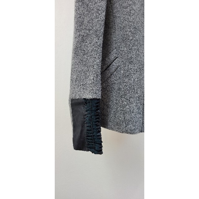 美品♪ マージュ レザー×ウールジャケット ノーカラー