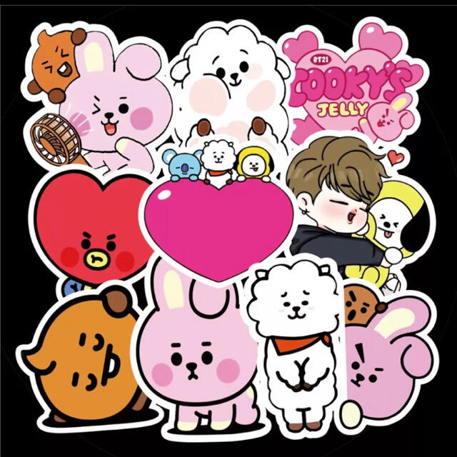 防弾少年団(BTS)(ボウダンショウネンダン)の★BT21★大人気 ステッカー シール 50枚　BTS 防弾少年団　バンタン エンタメ/ホビーの声優グッズ(ステッカー（シール）)の商品写真