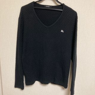 バーバリーブラックレーベル(BURBERRY BLACK LABEL)のバーバリーブラックレーベル 長袖Tシャツ　黒 ナイトロゴ刺繍 (Tシャツ/カットソー(七分/長袖))