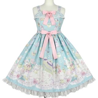 アンジェリックプリティー(Angelic Pretty)の出品5日まで　うさぎのピクニックパーティー(ひざ丈ワンピース)