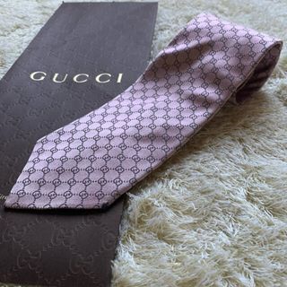 グッチ(Gucci)のグッチ★ネクタイ　ど定番ggロゴ　ピンク(ネクタイ)