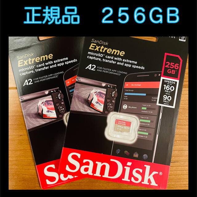 【正規品保証】２枚　サンディスク マイクロSD Extreme 256GBデジカメ