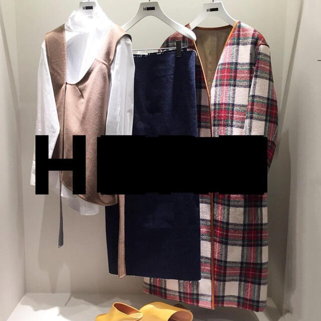 H BEAUTY YOUTH ウールチェックコート サイズS-