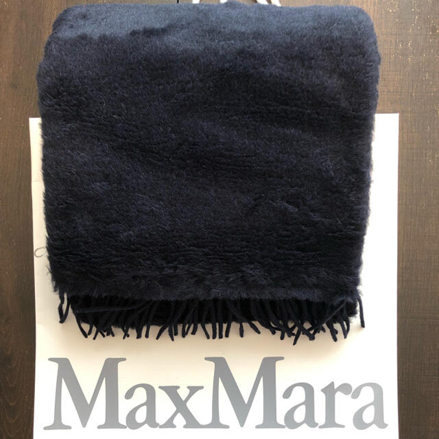 Max Mara(マックスマーラ)の新品♡最高級 白タグ マックスマーラ テディベア マフラー ショール ネイビー レディースのファッション小物(マフラー/ショール)の商品写真