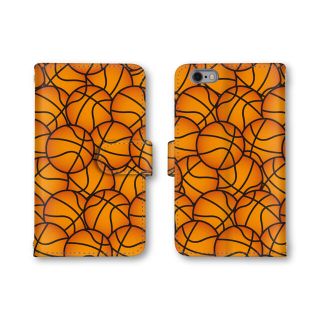 バスケットボール柄 スマホケース 手帳型 スマホカバー ほぼ全機種対応(Androidケース)