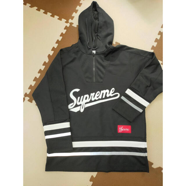 supreme 3Mreflective hooded hockey top黒M