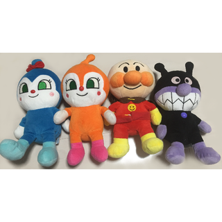 アンパンマン(アンパンマン)のアンパンマン　ばいきんまん　ドキンちゃん　コキンちゃん　ぬいぐるみ４点セット(ぬいぐるみ/人形)