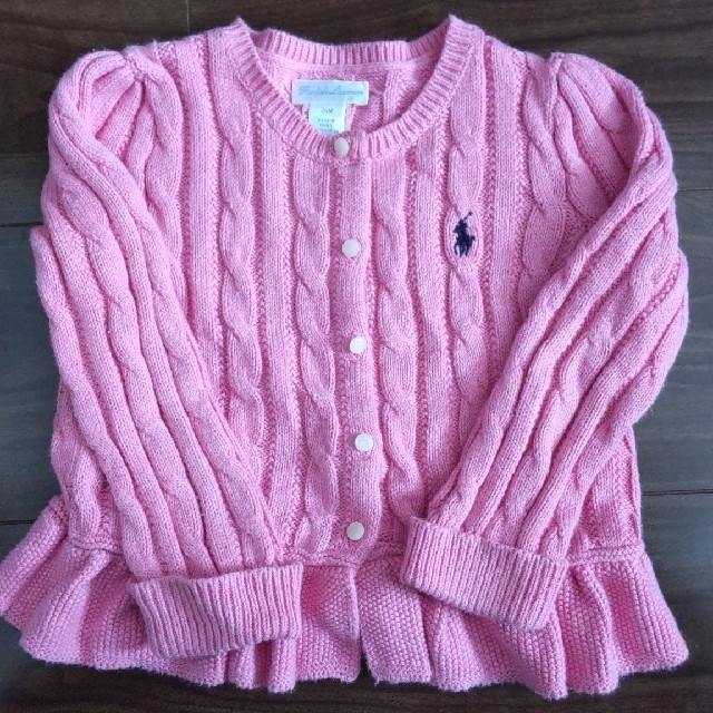 Ralph Lauren(ラルフローレン)のラルフローレン　カーディガン　ピンク　サイズ90  24M キッズ/ベビー/マタニティのキッズ服女の子用(90cm~)(カーディガン)の商品写真