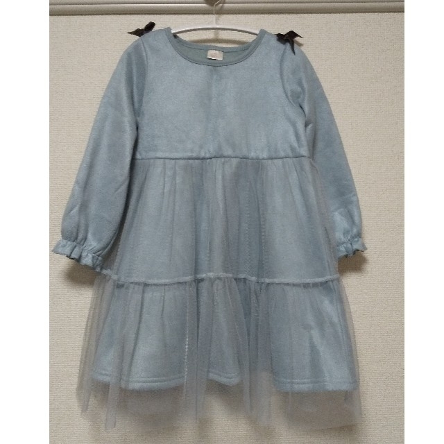 しまむら(シマムラ)の＊ふわもこ チュール切替ワンピース 110cm ＊ キッズ/ベビー/マタニティのキッズ服女の子用(90cm~)(ワンピース)の商品写真