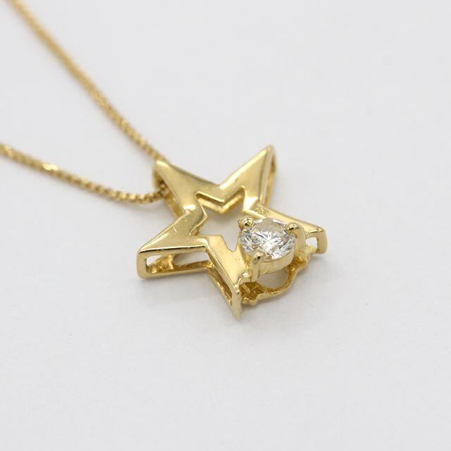 新品商品Sランクダイヤモンド ネックレス K18 ゴールド 星 アクセサリー U00529