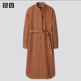 ユニクロ(UNIQLO)の完売品 UNIQLO U コーデュロイシャツワンピース(ロングワンピース/マキシワンピース)