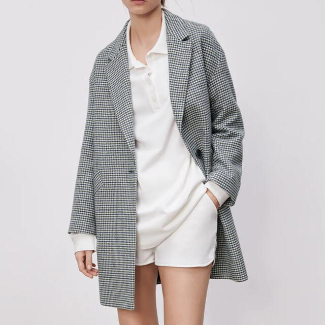 ZARA - ZARA ハウンドトゥースコート チェスターコート 千鳥格子 ZARA - ZARA ハウンドトゥースコート チェスターコート 千鳥格子