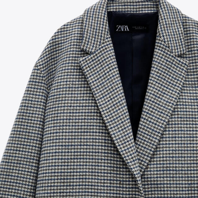 ZARA - ZARA ハウンドトゥースコート チェスターコート 千鳥格子 ZARA - ZARA ハウンドトゥースコート チェスターコート 千鳥格子