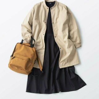 ムジルシリョウヒン(MUJI (無印良品))の《新品》無印良品 撥水中わたスタンドカラーコート／Ｌ～XL／ライトベージュ(ステンカラーコート)