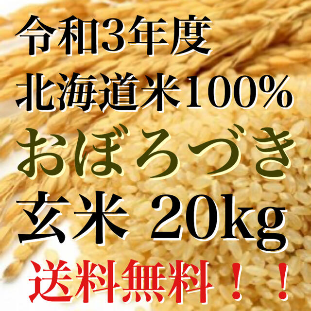 おすすめ新米！令和3年度産北海道米100%おぼろづき玄米20kg