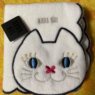 アナスイ(ANNA SUI)のアナスイ　タオルハンカチ　w猫(ハンカチ)