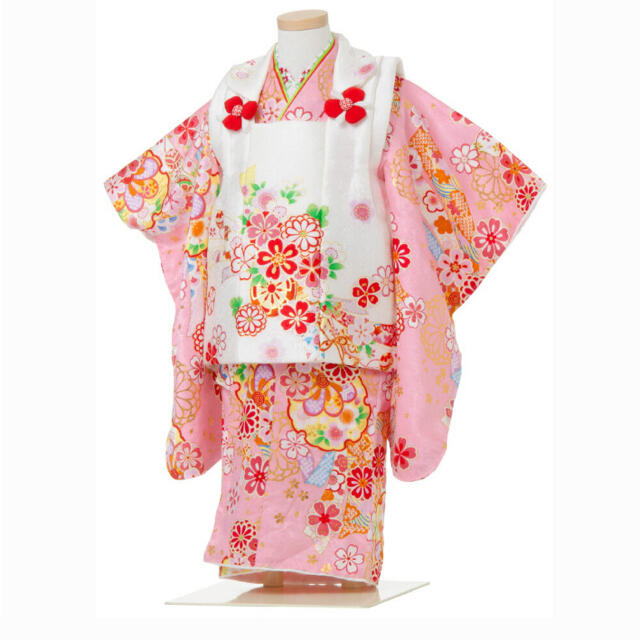 yuuuuri様専用です。☆花ひめ 美品 正絹 着物 正絹 3歳 被布 被布 七五三 美品 ピンク