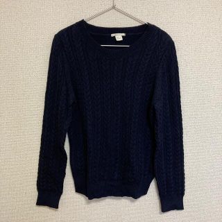 エイチアンドエム(H&M)のH&M／ニットセーター／ネイビー／M(ニット/セーター)