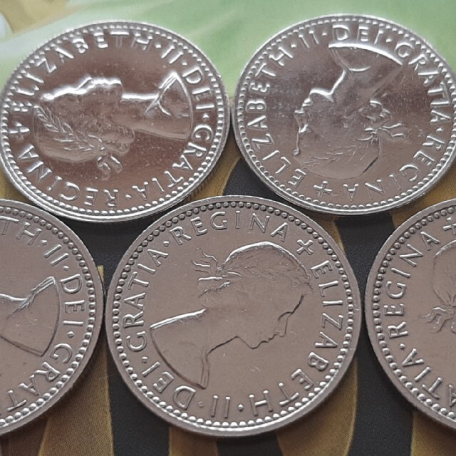 10枚 幸せのシックスペンス イギリス 1965年 ラッキー6ペンス 英国コイン