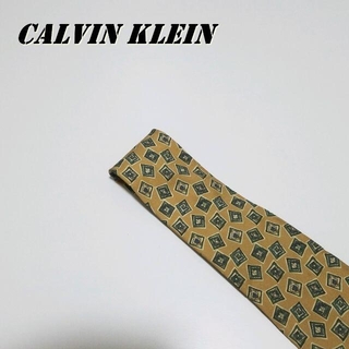 CALVIN KLEIN メンズ 小物 ネクタイ 柄 ドット イエロー系 個性的(ネクタイ)