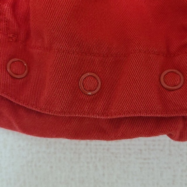 mikihouse(ミキハウス)のミキハウス だるまオール 赤 サロペット キッズ/ベビー/マタニティのベビー服(~85cm)(ロンパース)の商品写真