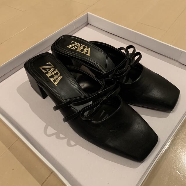 ZARA(ザラ)のスクエアヒールミュール レディースの靴/シューズ(ミュール)の商品写真