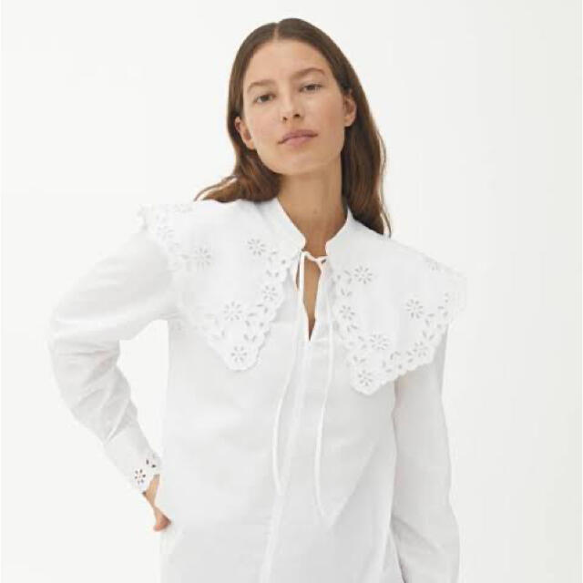 Embroidered Wide Collar Blouse ARKET