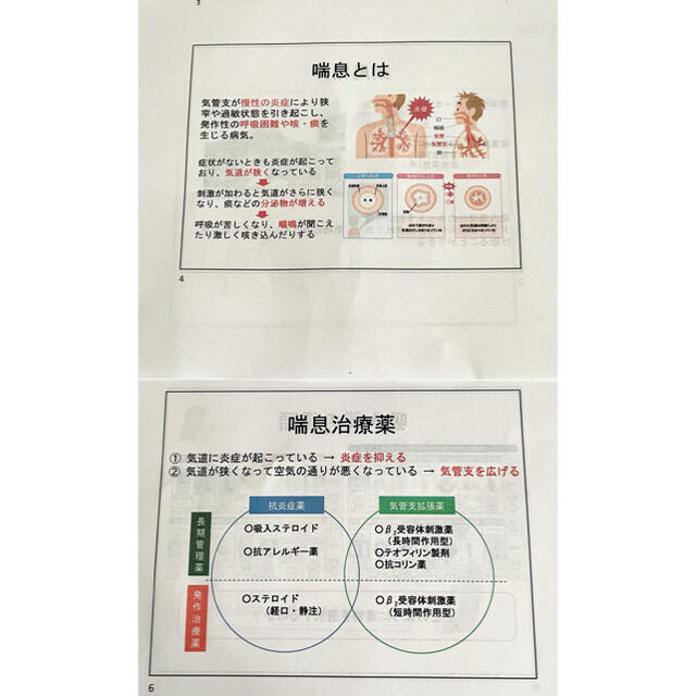 実務実習発表用参考資料【喘息治療における吸入薬の選択と服薬指導】 エンタメ/ホビーの本(語学/参考書)の商品写真