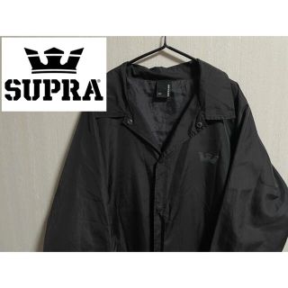 スープラ(SUPRA)の【美品】SUPRA スープラ　ナイロン　コーチジャケット　黒(ナイロンジャケット)