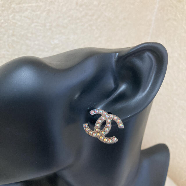 CHANEL シャネル ココマーク ラインストーン ピアス 片耳用 シルバー