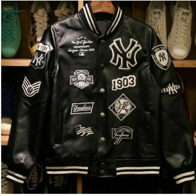 L】【新品】19,800円 豪華刺繍ワッペン MLB ヤンキース スタジャン L】【新品】19,800円 豪華刺繍ワッペン MLB ヤンキース スタジャン