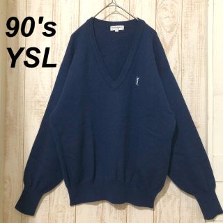 【希少】90's  イヴ・サンローラン YSL ロゴ ウールニット an20