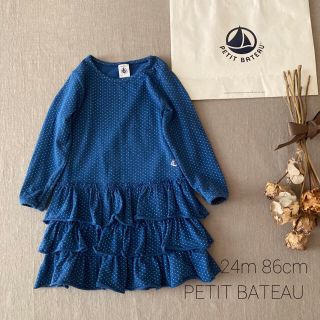 プチバトー(PETIT BATEAU)のPETIT BATEAU｜プチバトー｜フランスドットティアードワンピース*̩̩̥(ワンピース)