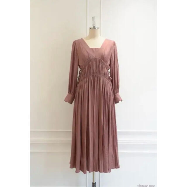 herlipto Side Bow Vintage Twill Dress - ロングワンピース/マキシ