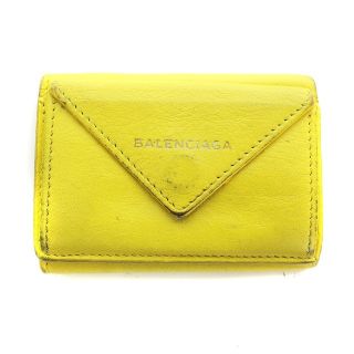 バレンシアガ(Balenciaga)のバレンシアガ Papier ペーパー ミニウォレット 財布 三つ折り レザー 黄(財布)