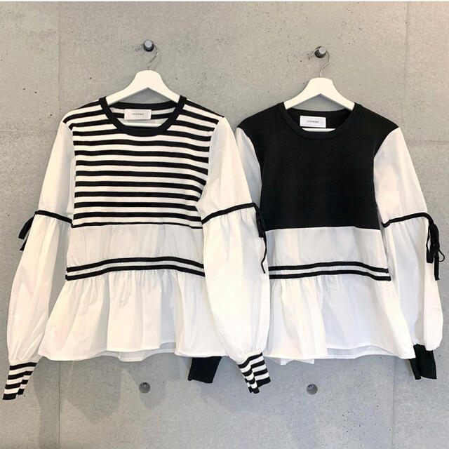 ZARA(ザラ)の美品 ブラウス フリル ボーダー キッズ/ベビー/マタニティのキッズ服女の子用(90cm~)(ブラウス)の商品写真