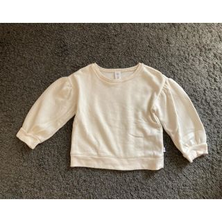 ギャップキッズ(GAP Kids)のGAP KIDS ドロップショルダートレーナー　スウェット　オフホワイト　100(Tシャツ/カットソー)