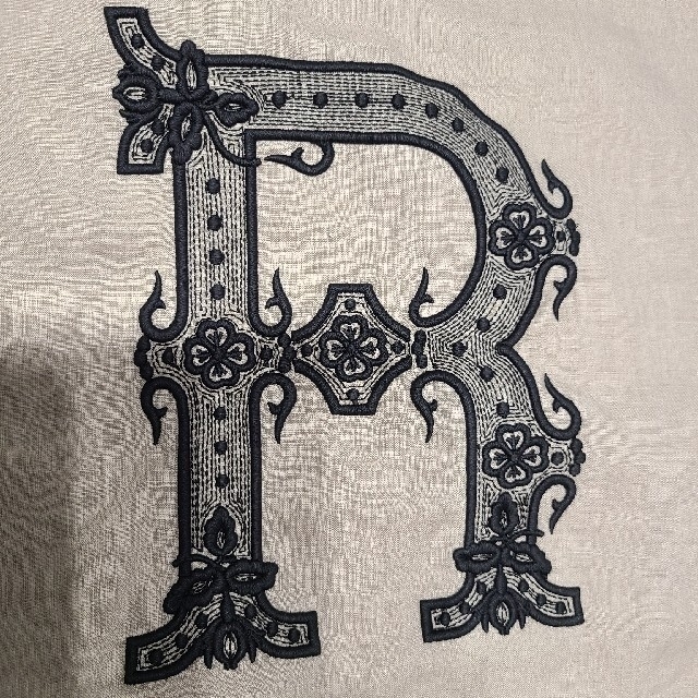 激レアR&D.M.Co-限定オールドマンズテーラー巾着バッグ麻リネンR刺繍