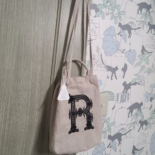 激レアR&D.M.Co-限定オールドマンズテーラー巾着バッグ麻リネンR刺繍