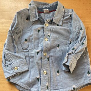 ベビーギャップ(babyGAP)のベビーギャップ　GAP デニムシャツ　サンタクロース　80cm(シャツ/カットソー)