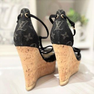 LOUIS VUITTON - 美品☆ ルイヴィトン モノグラムデニム ウェッジ