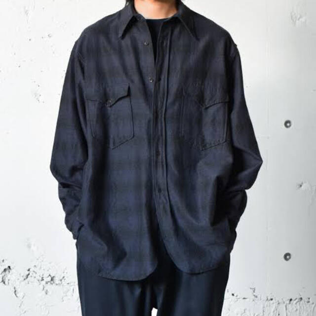 3】21AW COMOLI コモリ ウール シルクワークシャツ 3】21AW COMOLI コモリ ウール シルクワークシャツ